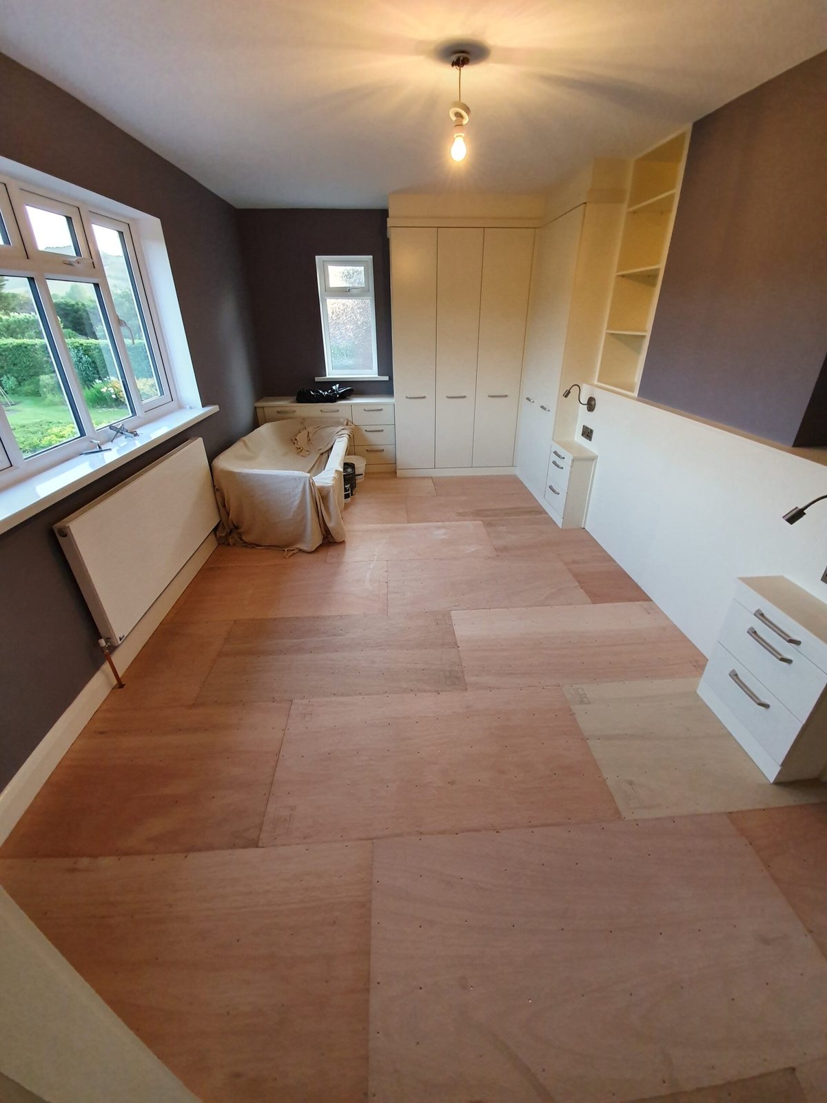 Bedroom subfloor ply-boarded before the new floor