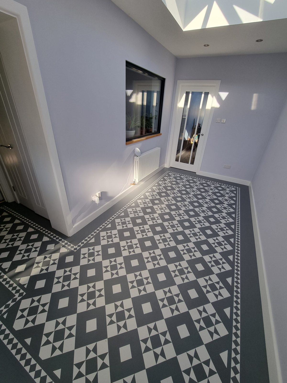 Victorian-pattern hallway floor